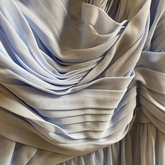 Crisscross off-the-shoulder mesh bridesmaid dress - Picture 2 of 4